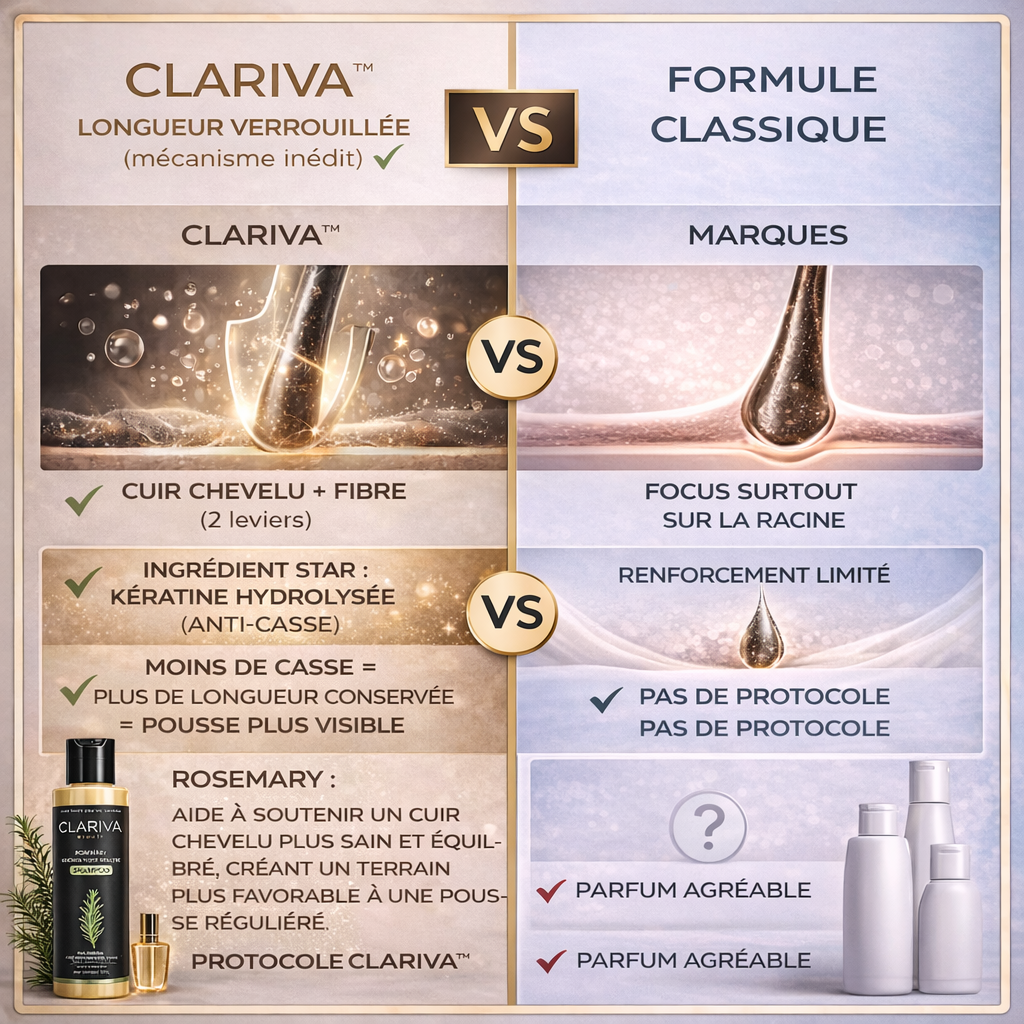 Shampoing Clariva™ Rosemary Pousse de Cheveux