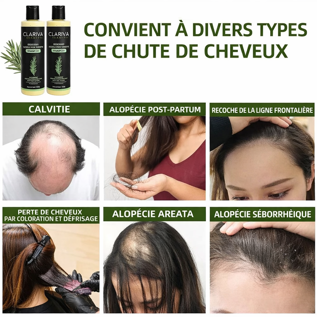 Shampoing Clariva™ Rosemary Pousse de Cheveux