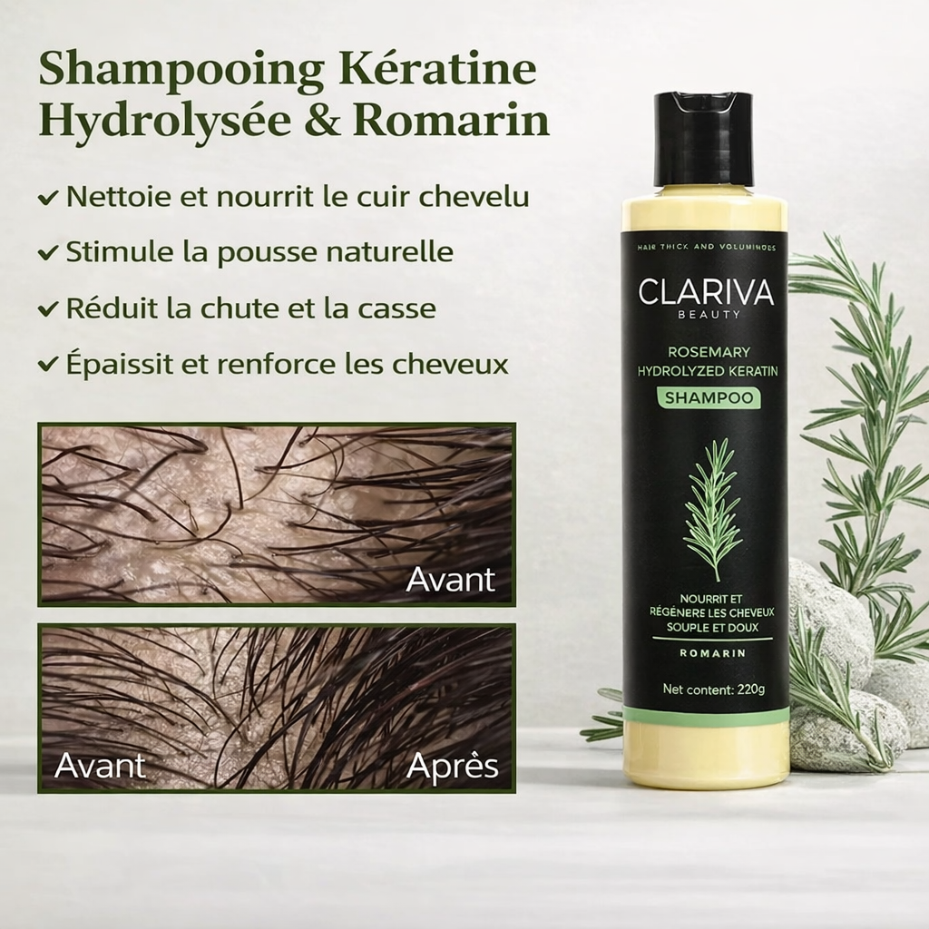 Shampoing Clariva™ Rosemary Pousse de Cheveux